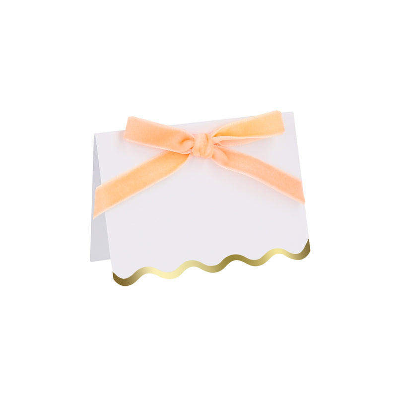 Pastel Velvet Bow Placecards, Pack of 6