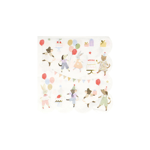 Animal Friends Small Napkins, Set of 16