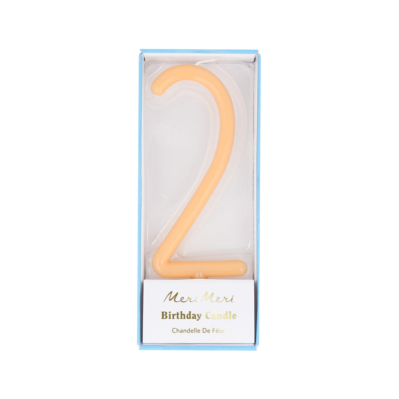 Large Slim Number 2 Candle