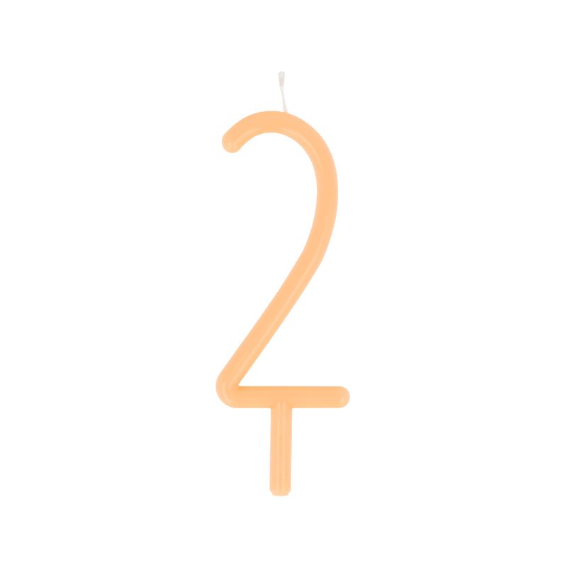 Large Slim Number 2 Candle