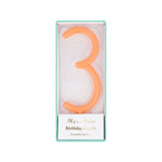Large Slim Number 3 Candle