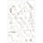 Construction Coloring Posters, Pack of 2