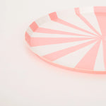 Pink Stripe Side Plates, Pack of 8