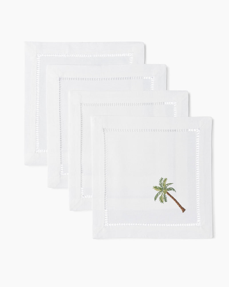 Palm Tree Modern Cocktail Napkins, Set of 4