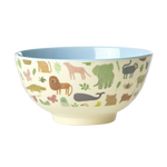 Medium Melamine Bowl - Dusty Blue - Sweet Jungle Print