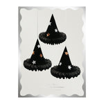 Hanging Honeycomb Witch Hat Decorations, Pack of 3