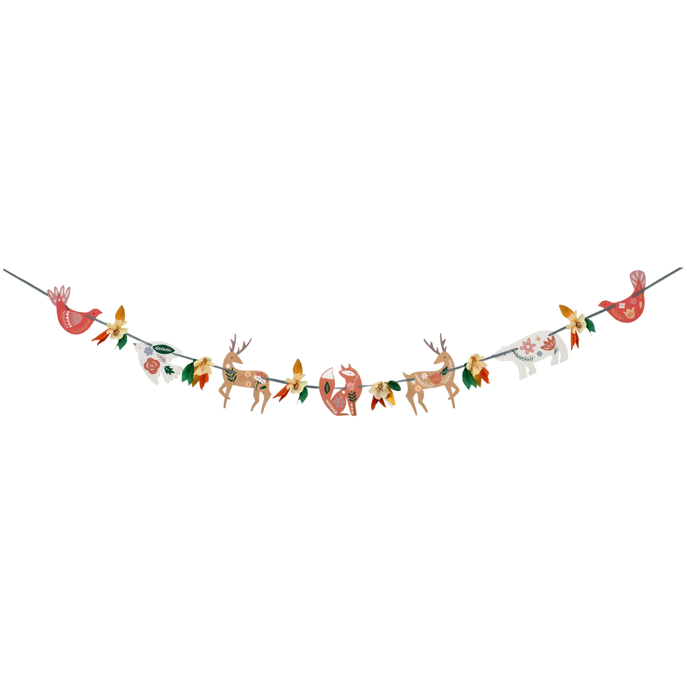 Folk Stitched Paper Garland (Ready to Ship)