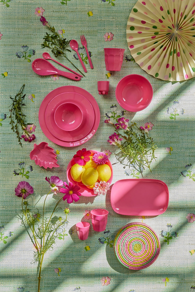 Medium Melamine Rectangular Plate | Light Fuchsia