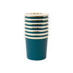 Dark Teal Tumbler Cups, Pack of 8