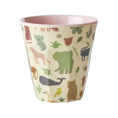 Medium Melamine Cup - Pink - Sweet Jungle Print