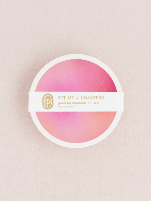 Pink Era Gradient Coasters, Set of 4