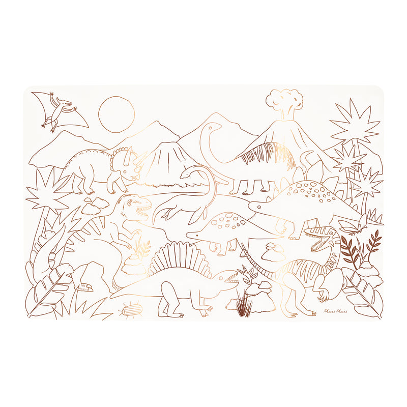 Dinosaurs Coloring Placemats, Pack of 8