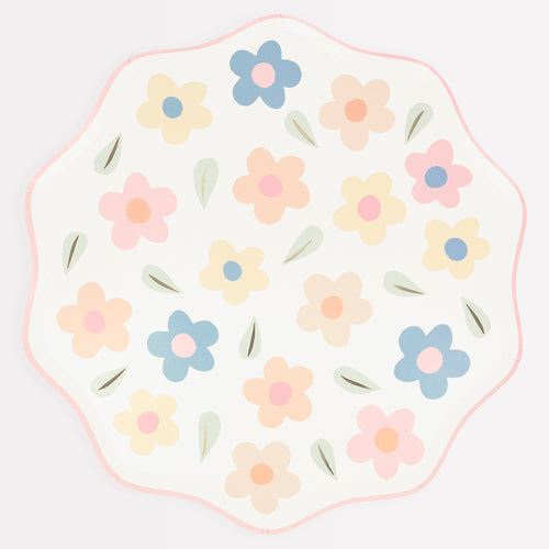Happy Flowers Dinner Plates, Pack of 8