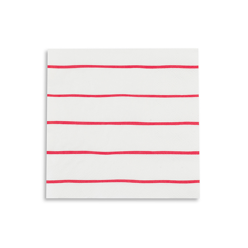 Candy Apple Frenchie Striped Petite Napkins, Pack of 16