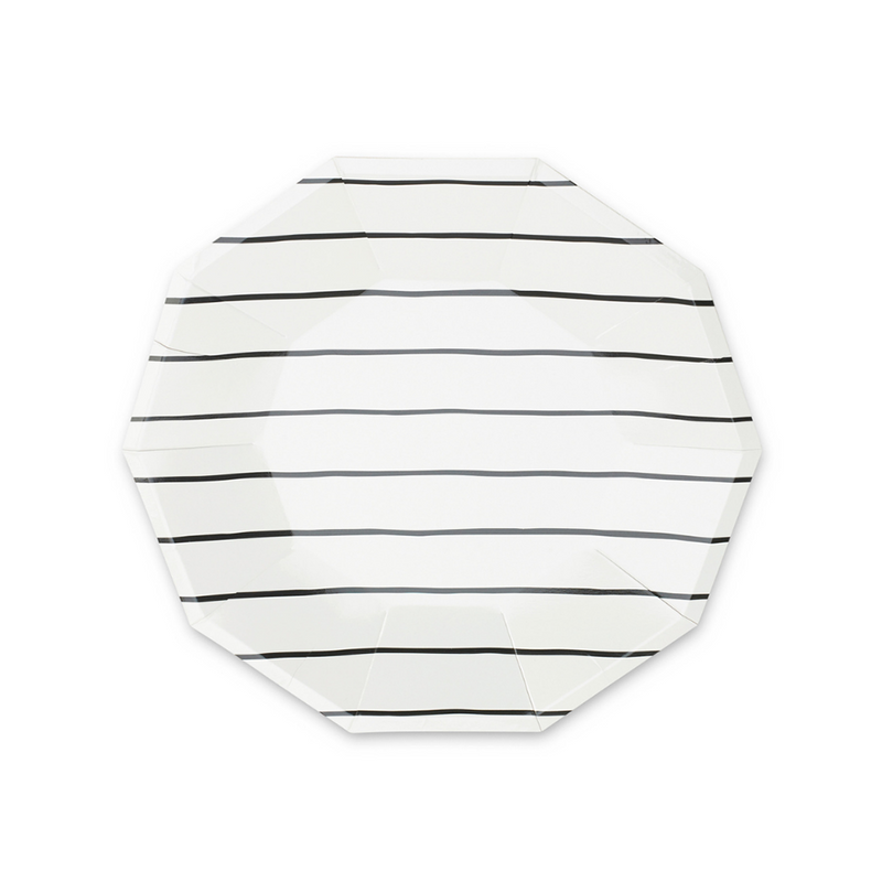 Ink Frenchie Striped Small Plates, Pack of 8