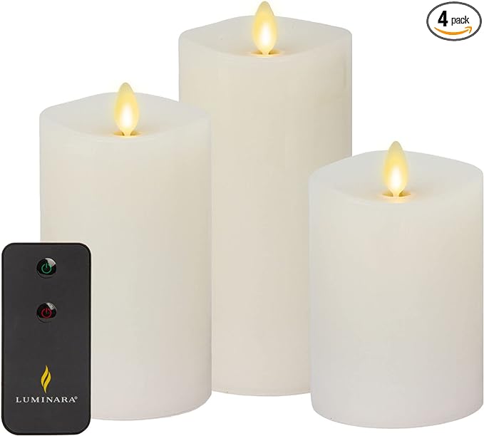 Luminara Classic White Flameless LED Candles, Set of 3