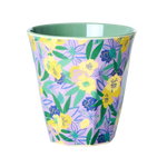 Medium Melamine Cup - Purple - Fancy Pansy Prints