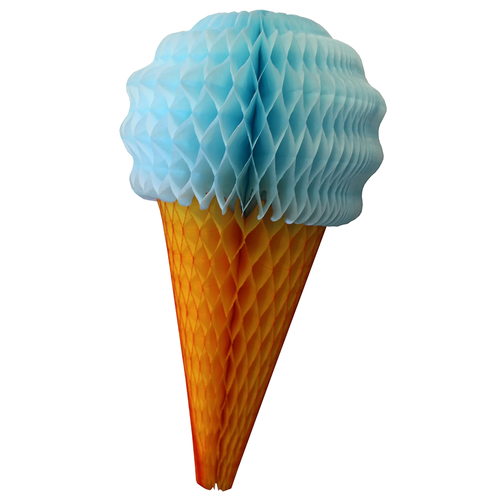 Honeycomb Ice Cream Cone - Light Blue