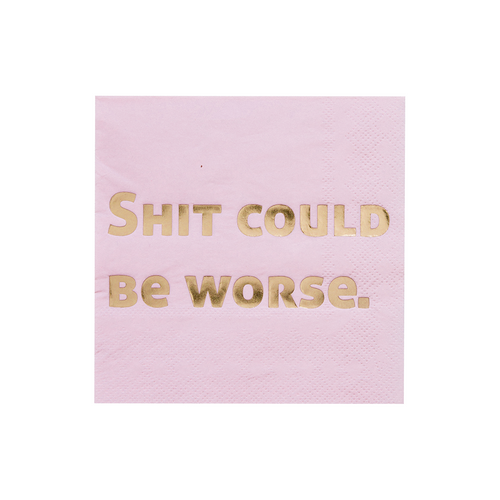 "Shit Could Be Worse" Witty Cocktail Napkins, Pack of 20