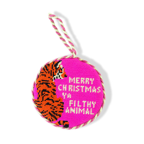 Filthy Animal Needlepoint Ornament 