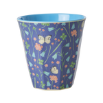 Medium Melamine Cup - Blue - Butterfly Field Print