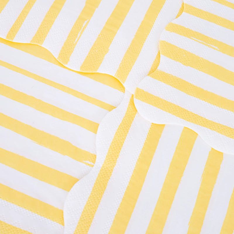 Yellow Stripe Large Napkins, Pack of 16