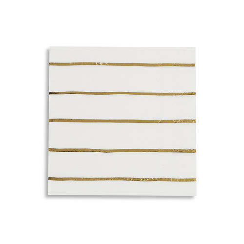 Gold Frenchie Striped Petite Napkins, Pack of 16