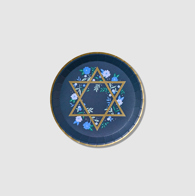 Modern Mitzvah Star of David Small Plates, Pack of 10