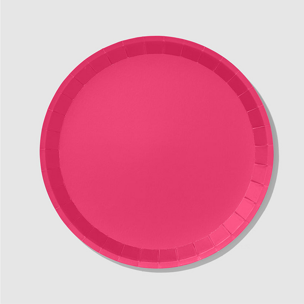 Hot Pink Classic Large Plates (10 per pack) | Paperless Post Party Shop