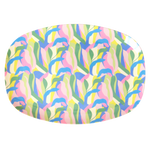 Medium Melamine Rectangular Plate - Blue - Jungle Fever Print