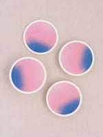 Sunrise Pink and Blue Gradient Vaporwave Coaster, Set of 4