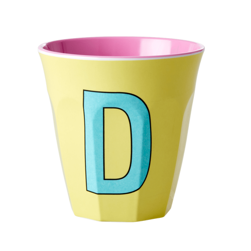 Melamine Cup - Medium with Alphabet in Pinkish Colors | Letter D