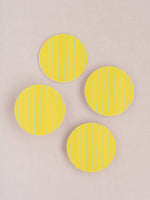 Lemon Sorbet Stripe Coasters, Set of 4