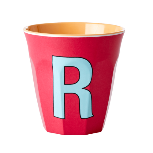 Melamine Cup - Medium with Alphabet in Pinkish Colors | Letter R