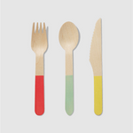 Tricolore Wooden Cutlery Set (30 per pack)