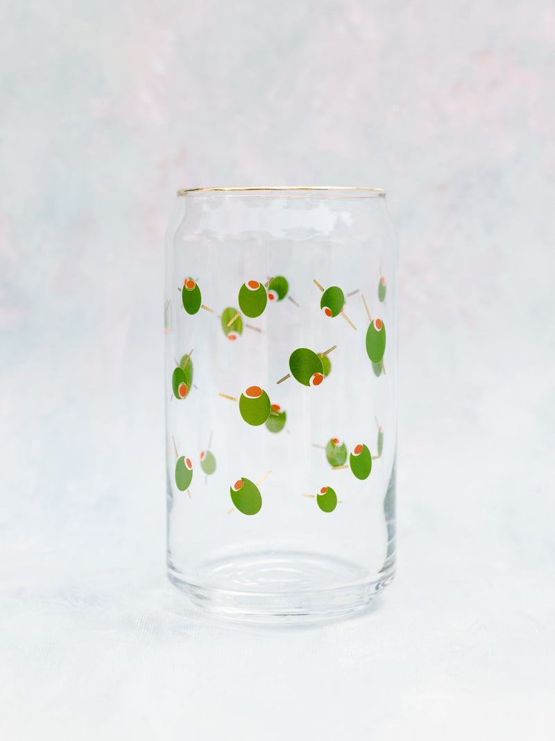 Olive You 16 Oz Soda Can Glass