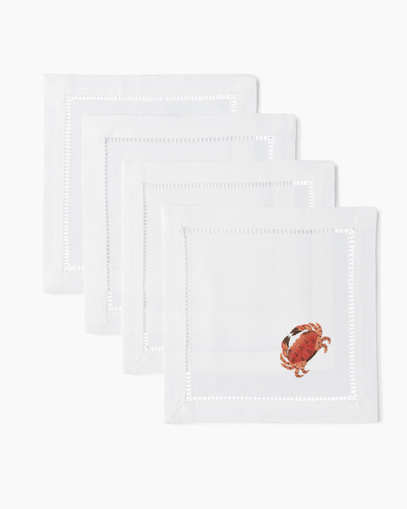 Crab Modern Cocktail Napkins, Set of 4