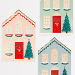 Festive House Plates, Pack of 8