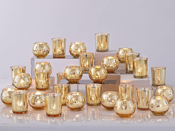 Assorted Gold Votive Candle Holders