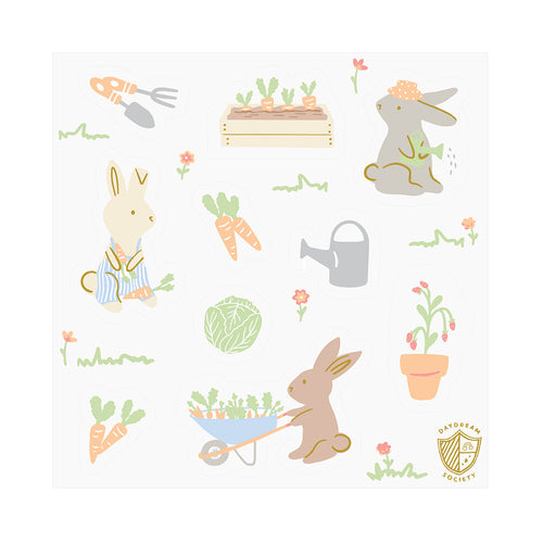 Bunnies In The Garden Sticker Set, Pack of 4