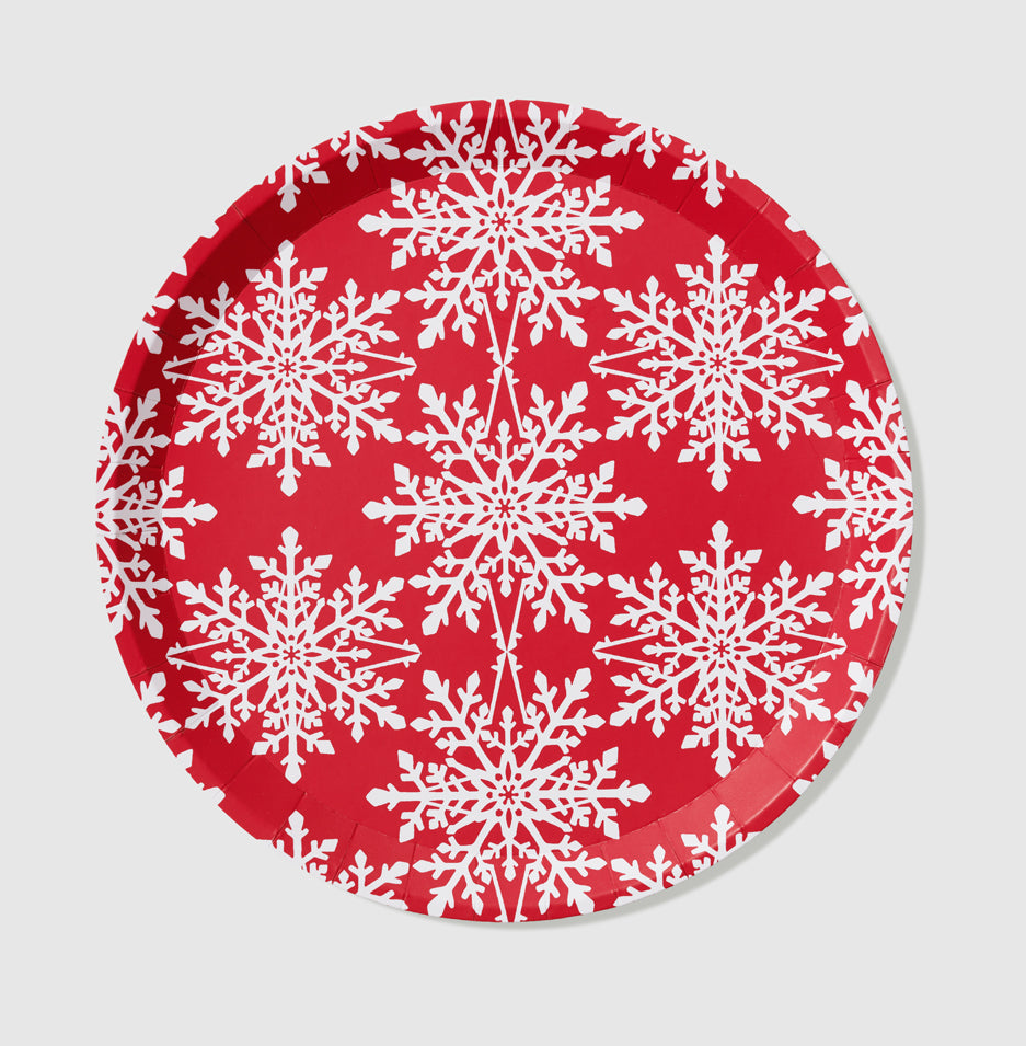 Pink 2024 snowflake plates