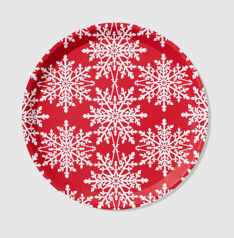 Jolly Snowflake Large Plates (10 Per Pack)