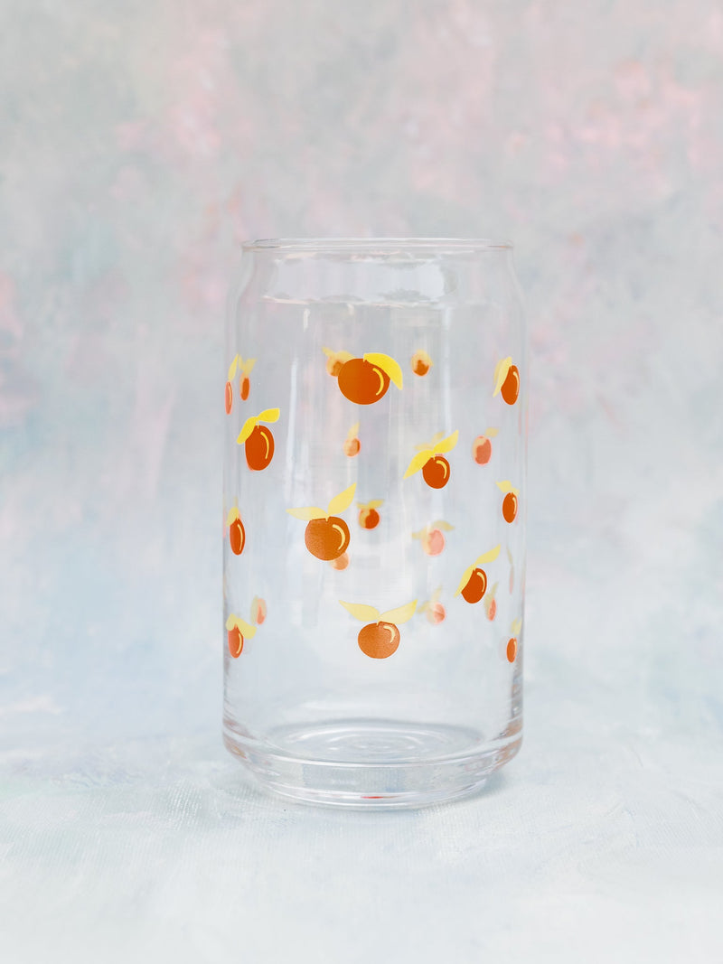 Little Cuties Orange Fruit 16 Oz Soda Can Glass