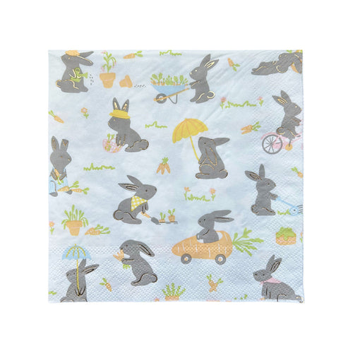 Bunnies In The Garden Large "Garden" Napkins, Pack of 16