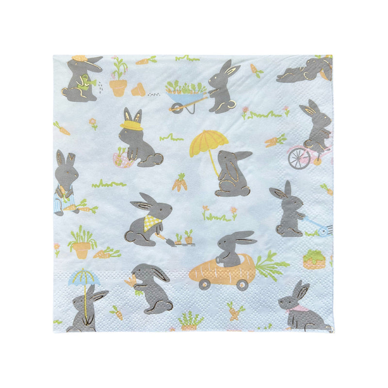 Bunnies In The Garden Large "Garden" Napkins, Pack of 16