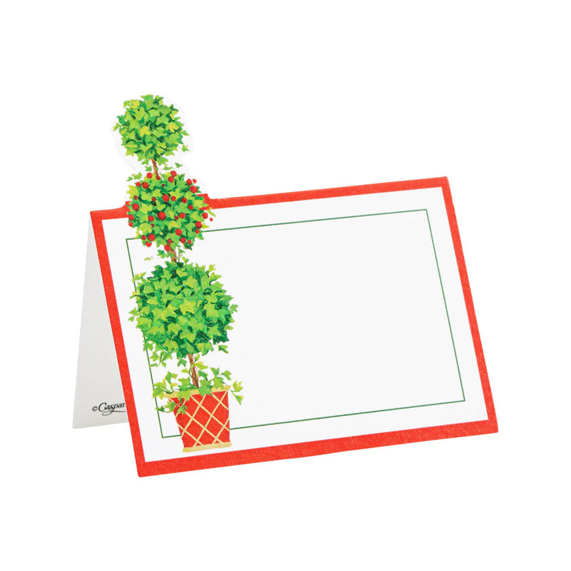 Christmas Topiaries Die-Cut Place Cards - 8 Per Package