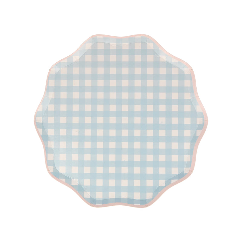 Gingham Dinner Plates, Assorted Pack of 8