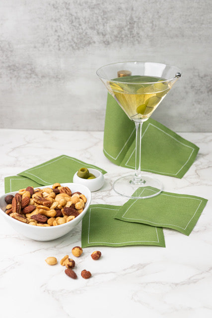 Olive Cocktail Napkins, Set of 12