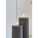 Ribbed Pillar Candles, Set of 3