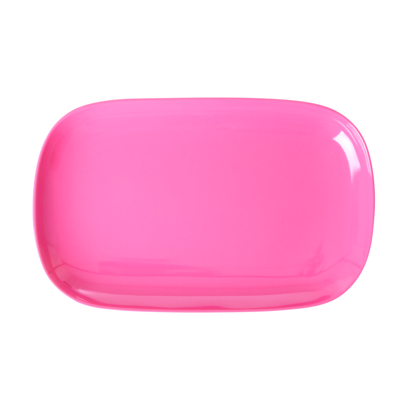 Medium Melamine Rectangular Plate | Light Fuchsia